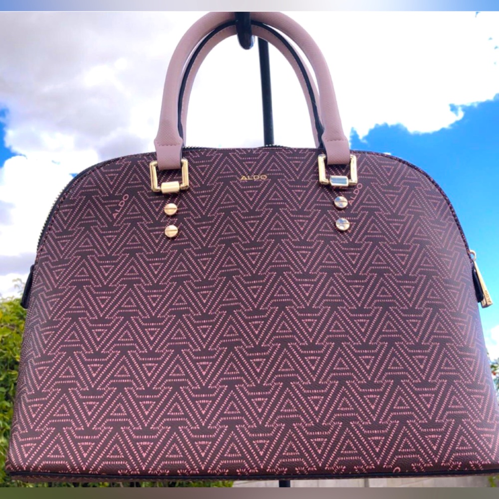 ALDO Pink & Brown Dome Satchel Bag